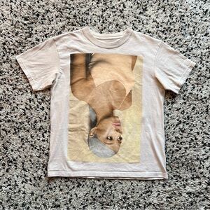 Ariana Grande Sweetener Tour Tee Upside Down Graphic Off-White Cream Size XS